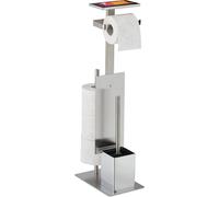 Ensemble d'accessoires pour toilettes, 3 pièces, en acier inoxydable, couleur argent, dimensions : 69 x 25 x 18 cm