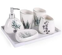 Ensemble d'Accessoires Salle de Bain 6 Pièces Végétatif