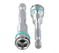 Ensemble d'adaptateurs de douilles hexagonales en acier avec retenue à ressort, tige de 6,35 mm vers réducteur de douille de 8 mm et 10 mm pour tournevis pneumatiques et électriques (8 + 10 mm)