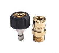 Ensemble d'adaptateurs M22 pour nettoyeur haute pression 14 mm, 15 mm vers 6,35 mm - Kit de coupleur pivotant en laiton pour nettoyeurs à essence (2#)