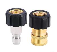 Ensemble d'adaptateurs M22 pour nettoyeur haute pression 14 mm - Kit de raccords à dégagement rapide antirouille - Coupleur en laiton pour tuyau d'arrosage - 4500 PSI