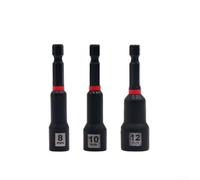 Ensemble d'adaptateurs pour écrous hexagonaux avec pointe magnétique, manchon d'extension pour perceuses, 6 mm, 8 mm, 10 mm, 12 mm, 14 mm pour réparation de machines de voiture et moto (8 + 10 + 12 mm