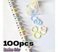 Ensemble d'anneaux colorés à feuilles mobiles, bobine de liaison en plastique, anneau de poinçonnage détachable, boucle, Organization de fichiers, accessoire de bureau, 20/100 pièces Random Color 50pc