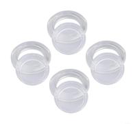 Ensemble d'anneaux de trou de parasol pour tables en verre - Insert réducteur en silicone transparent, 6,1 cm de diamètre extérieur pour capuchon stabilisateur, noir (transparent)