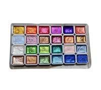 Ensemble d'aquarelle nacrée - Kit de peinture nacrée - Peinture aquarelle métallique brillante | Ensemble d'aquarelle scintillante avec mobilité améliorée, kits de peinture pour artistes