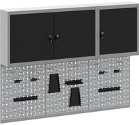 Ensemble d'armoires à outils vidaXL, 5 pièces, acier thermolaqué noir