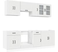 Ensemble d'armoires cuisine 8pcs Kalmar blanc bois d'ingénierie