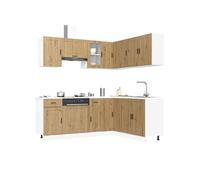 vidaXL Ensemble d'armoires de cuisine 11 pcs Porto bois d'ingénierie, ensemble d'armoires, étagère de rangement, placard, 3314970 Marron