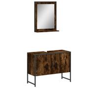 Ensemble d'armoires de salle de bain 2 pcs chêne fumé