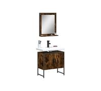 Vidaxl Ensemble D'armoires De Salle De Bain 2 Pcs Chêne Fumé