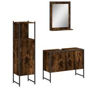Ensemble d'armoires de salle de bain 3 pcs chêne fumé