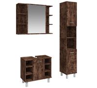 Ensemble d'armoires de salle de bain 3 pcs chêne fumé