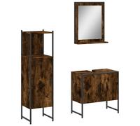 Ensemble d'armoires de salle de bain 3 pcs chêne fumé