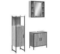 Ensemble d'armoires de salle de bain 3 pcs sonoma gris