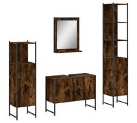 Ensemble d'armoires de salle de bain 4 pcs chêne fumé
