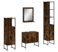 Ensemble d'armoires de salle de bain 4 pcs chêne fumé