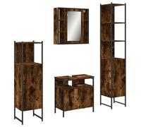 Ensemble d'armoires de salle de bain 4 pcs chêne fumé