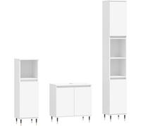 Ensemble d'armoires salle de bain 3 pcs blanc bois d'ingénierie