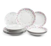 Ensemble d'assiettes, porcelaine tchèque, RoseLine, fleurs, Leander, 12 d. Sans monogramme.