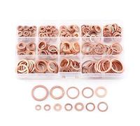 Ensemble d'assortiment de rondelles en cuivre, 280 pièces 12 tailles rondelles plates en cuivre rondelles plates avec boîte de rangement pour vis boulons attaches