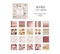 Ensemble D'autocollants Frais Et Imperméables, Papeterie Décorative Pour Bricolage, Scrapbooking, Album Photo, Agenda, Cadeau, 100 Feuilles