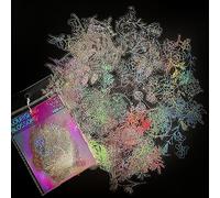 Ensemble d'autocollants holographiques dorés 100 transparents en résine, thé en fleurs, autocollants de planificateur quotidien vintage pour journaux de scrapbooking, décor pour enfants adultes