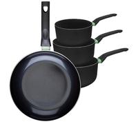 Ensemble de 1 poêle de 30 cm et 3 casseroles 16, 18 et 20 cm Fackelmann Brandao