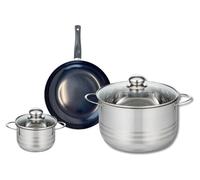 Ensemble de 1 Poêle de cuisson 20 cm et 2 faitouts 12 et 24 cm Elo Prima Brillant