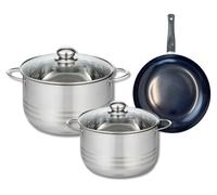 Ensemble de 1 Poêle de cuisson 20 cm et 2 faitouts 20 et 24 cm Elo Prima Brillant