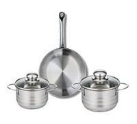 Ensemble de 1 Poêle de cuisson 24 cm et 2 faitouts 14 et 16 cm Elo Profi Brillant