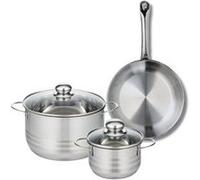 Ensemble de 1 Poêle de cuisson 24 cm et 2 faitouts 14 et 20 cm Elo Profi Brillant