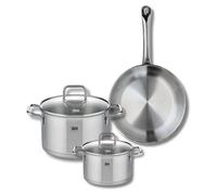 Ensemble de 1 Poêle de cuisson 24 cm et 2 faitouts 14 et 20 cm Elo Profi Citrin