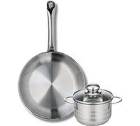 Ensemble de 1 Poêle de cuisson 28 cm et 1 faitout 14 cm Elo Profi Brillant Inox