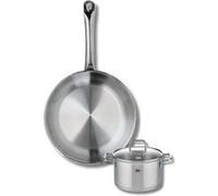 Ensemble de 1 Poêle de cuisson 28 cm et 1 faitout 14 cm Elo Profi Citrin Inox