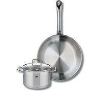 Ensemble de 1 Poêle de cuisson 28 cm et 1 faitout 16 cm Elo Profi Citrin Inox