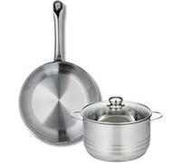 Ensemble de 1 Poêle de cuisson 28 cm et 1 faitout 20 cm Elo Profi Brillant Inox