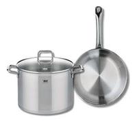 ELO 9695750 Batterie de cuisine 2 pièces, Ensemble de 1 Poêle de cuisson 28 cm et 1 faitout 26 cm Elo Profi Citrin, inox, induction