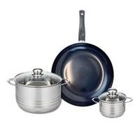 Ensemble de 1 Poêle de cuisson 28 cm et 2 faitouts 12 et 20 cm Elo Prima Brillant