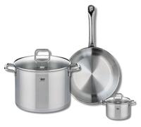 Ensemble de 1 Poêle de cuisson 28 cm et 2 faitouts 12 et 26 cm Elo Profi Citrin