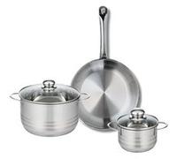 Ensemble de 1 Poêle de cuisson 28 cm et 2 faitouts 14 et 20 cm Elo Profi Brillant