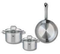 Ensemble de 1 Poêle de cuisson 28 cm et 2 faitouts 16 et 20 cm Elo Profi Citrin