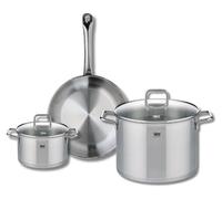 Ensemble de 1 Poêle de cuisson 28 cm et 2 faitouts 16 et 26 cm Elo Profi Citrin