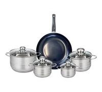 Ensemble de 1 Poêle de cuisson 28 cm et 4 faitouts 12, 14, 16 et 20 cm Elo Prima Brillant Noir