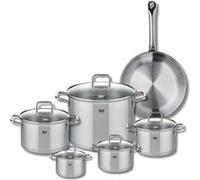 Ensemble de 1 Poêle de cuisson 28 cm et 5 faitouts 12, 14, 16, 20 et 26 cm Elo Profi Citrin