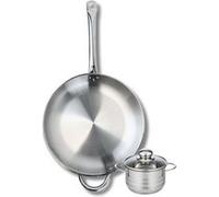 Ensemble de 1 Poêle de cuisson 32 cm et 1 faitout 12 cm Elo Profi Brillant Gris