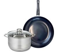 Ensemble de 1 Poêle de cuisson 32 cm et 1 faitout 24 cm Elo Prima Brillant