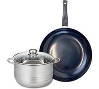 Ensemble de 1 Poêle de cuisson 32 cm et 1 faitout 24 cm Elo Prima Brillant