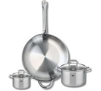 Ensemble de 1 Poêle de cuisson 32 cm et 2 faitouts 12 et 16 cm Elo Profi Citrin