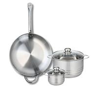 Ensemble de 1 Poêle de cuisson 32 cm et 2 faitouts 12 et 20 cm Elo Profi Brillant