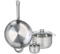 Ensemble de 1 Poêle de cuisson 32 cm et 2 faitouts 12 et 20 cm Elo Profi Brillant